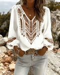 Sandra | Puffed Sleeve Blouse with Wide V-Neck