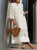 Willow | Beach Glam Flower V-Neck Midi Dress