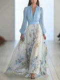 Madeleine | Stunning Floral Print V-Neck Maxi Dress