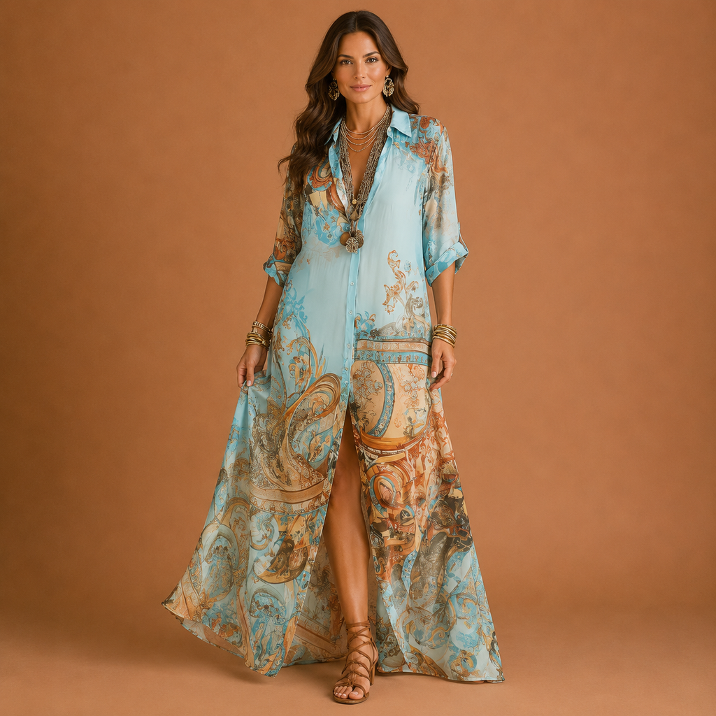 Maria | Elegant Mediterranean Blouse Dress