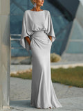 Clara | Elegant V-neck backless sleeve dress